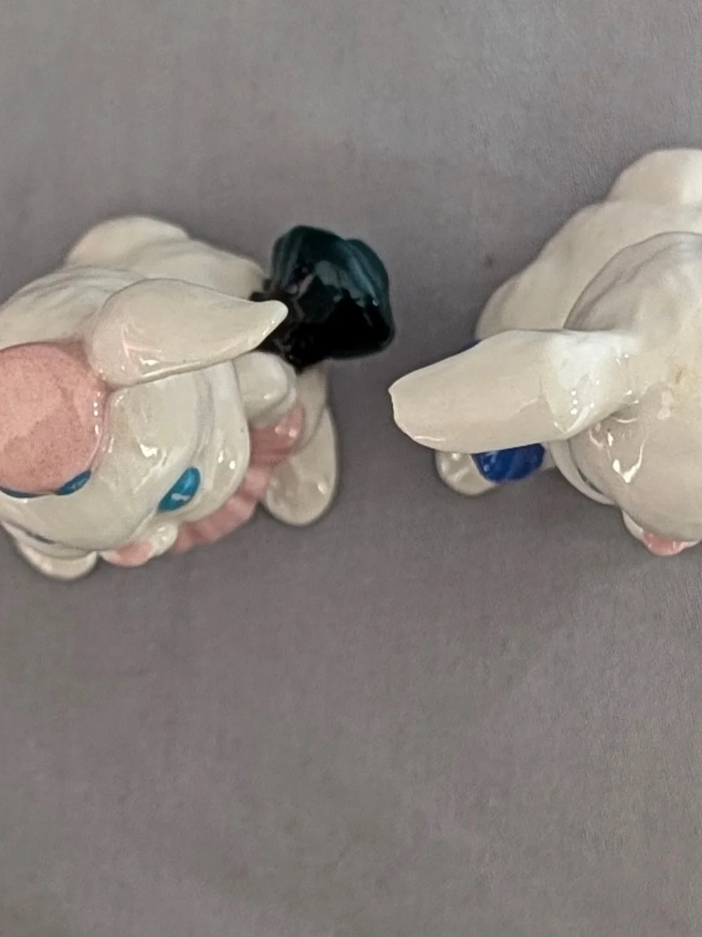 Vintage Bunny Housekeeper Figurines Pair 2.5